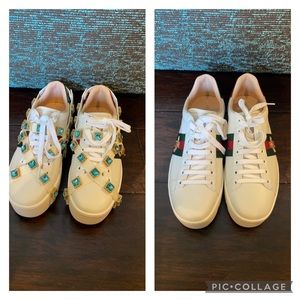 Gucci sneakers with removable crystal straps